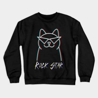 Rock star cat Crewneck Sweatshirt
